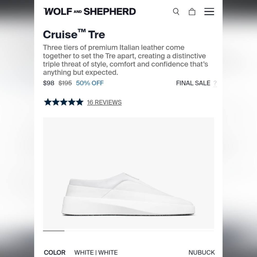 Wolf & Sheppard Cruise Tre Leather Slip On Sneakers View 2
